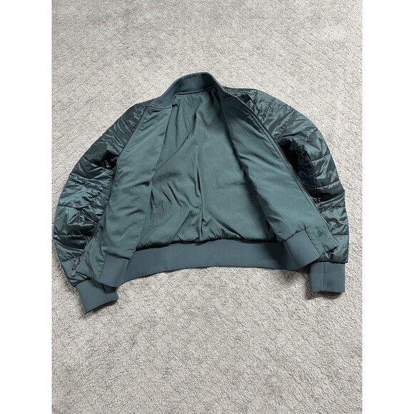 Lululemon Non-Stop Bomber Jacket Womens 4‎ Teal Shadow Green Reversible Full Zip - Picture 6 of 10